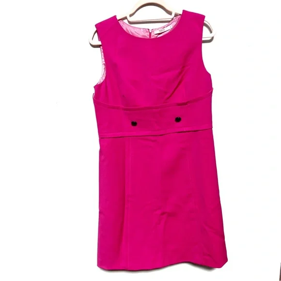 hot pink dress petite HOT PINK SILK MIDI DRESS – PETITE-THE-BRAND main image 0